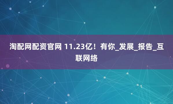 淘配网配资官网 11.23亿！有你_发展_报告_互联网络