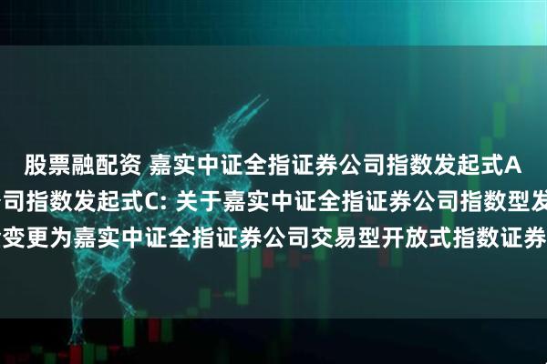 股票融配资 嘉实中证全指证券公司指数发起式A,嘉实中证全指证券公司指数发起式C: 关于嘉实中证全指证券公司指数型发起式证券投资基金变更为嘉实中证全指证券公司交易型开放式指数证券投资基金发起式联接基金并修改法律文件的公告