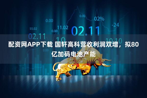配资网APP下载 国轩高科营收利润双增，拟80亿加码电池产能