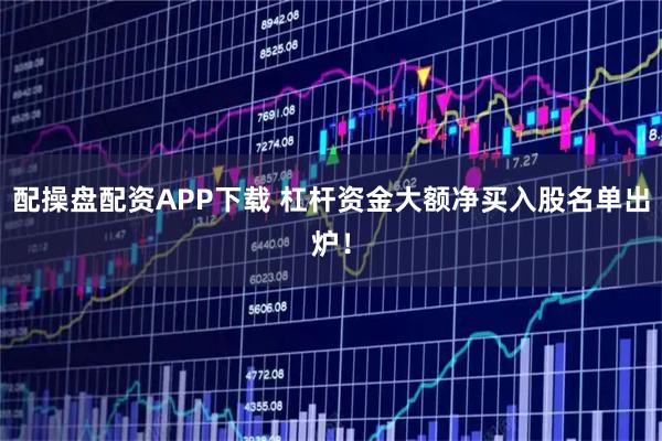 配操盘配资APP下载 杠杆资金大额净买入股名单出炉！